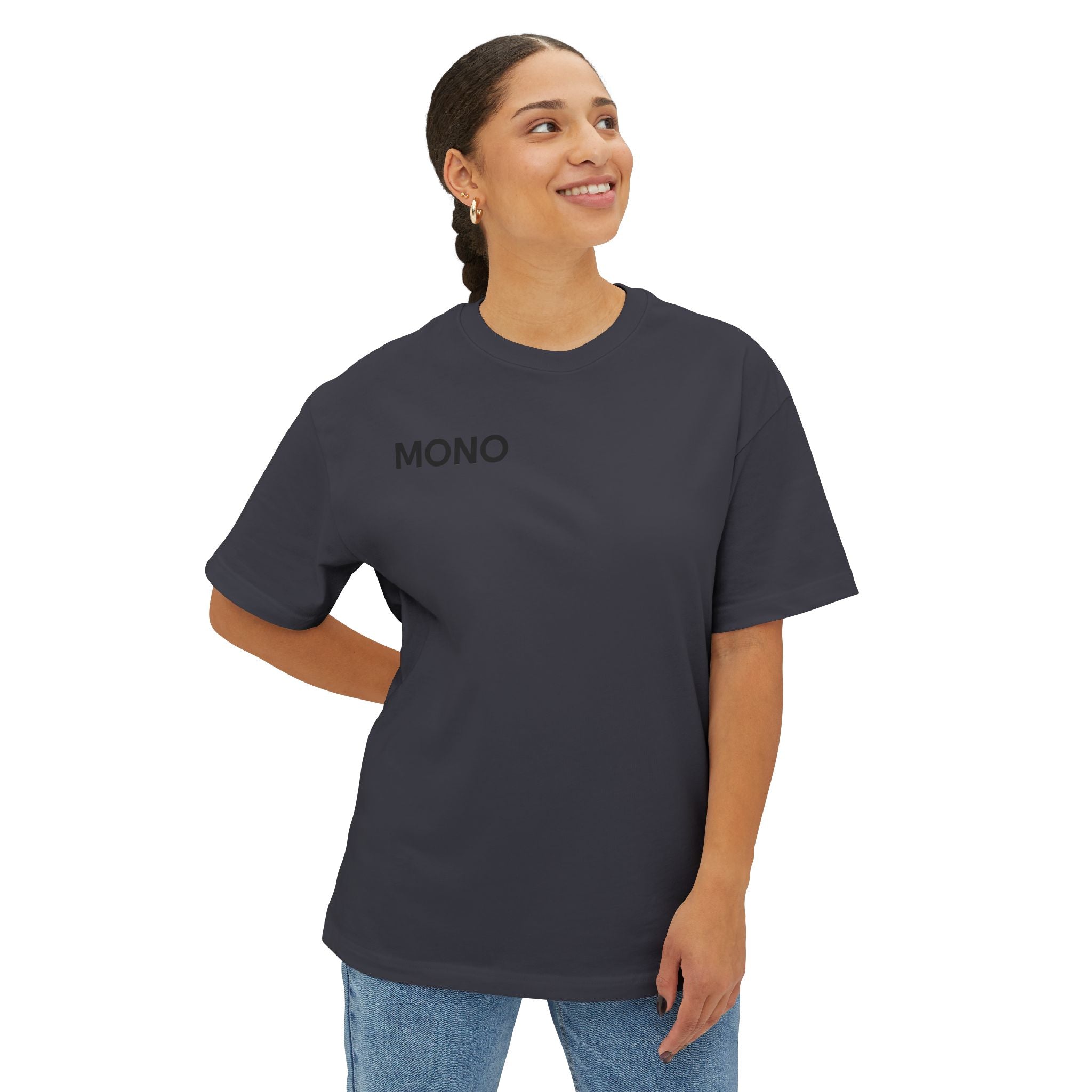 Mono Minimalist Tee — Simple Text Graphic Oversized T-Shirt