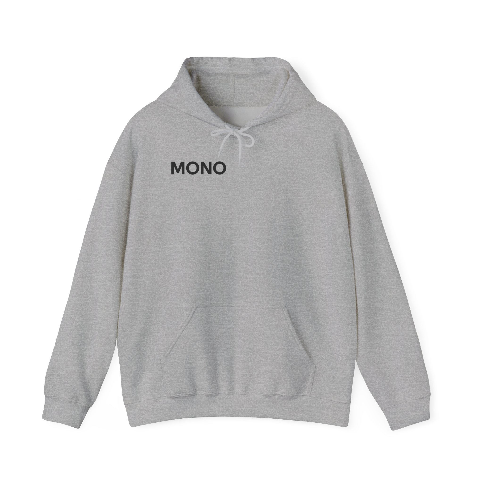 Mono Minimalist Hoodie – Simple Text Front Pullover