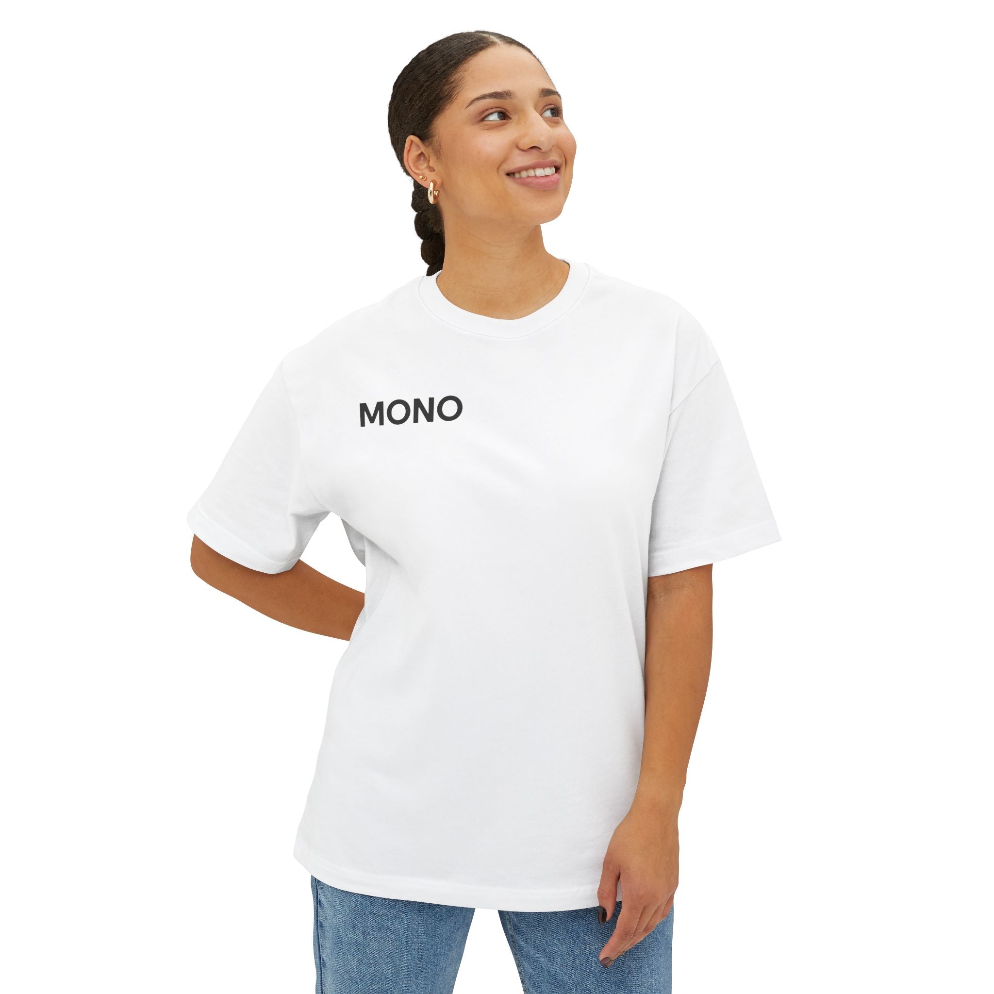 Mono Minimalist Tee — Simple Text Graphic Oversized T-Shirt