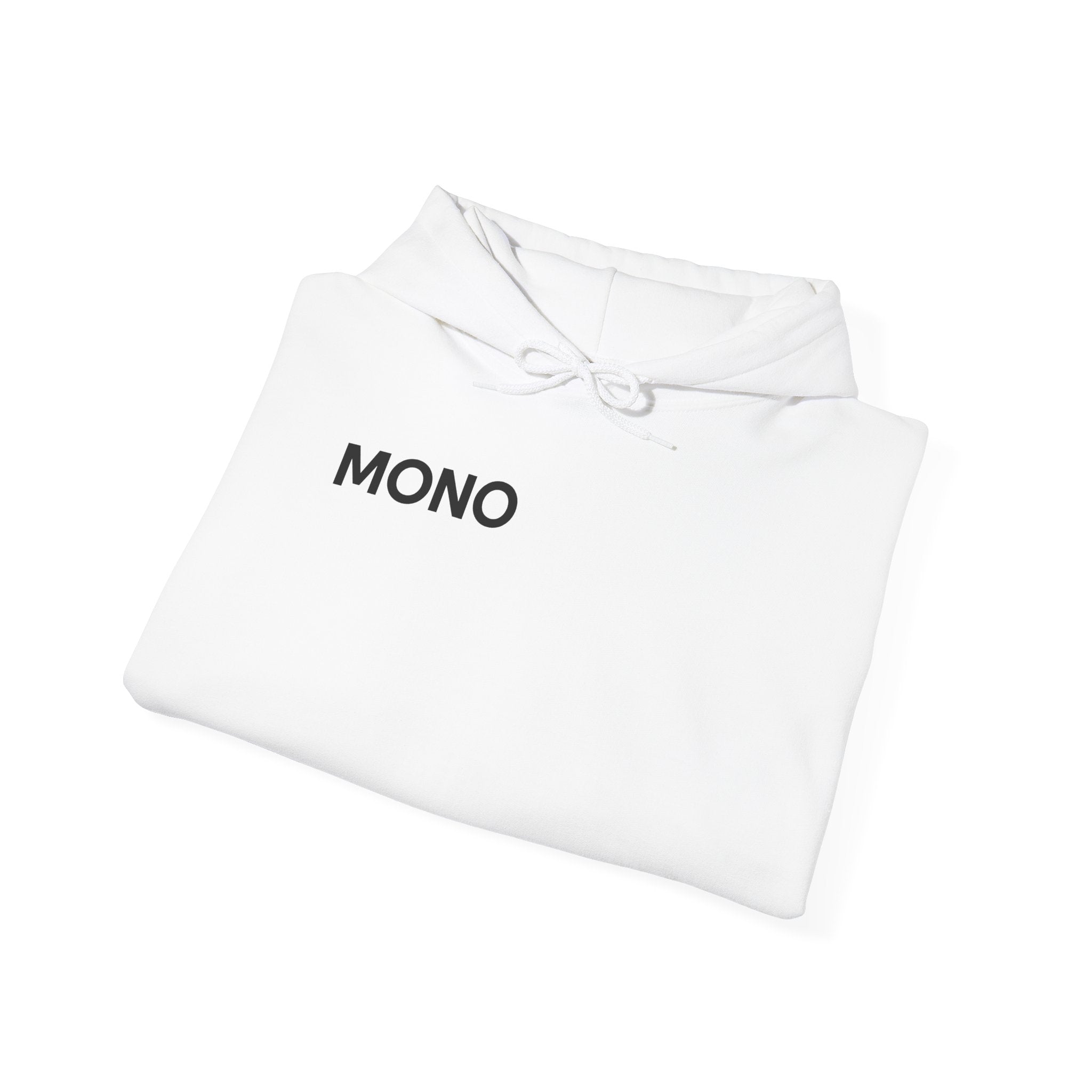 Mono Minimalist Hoodie – Simple Text Front Pullover