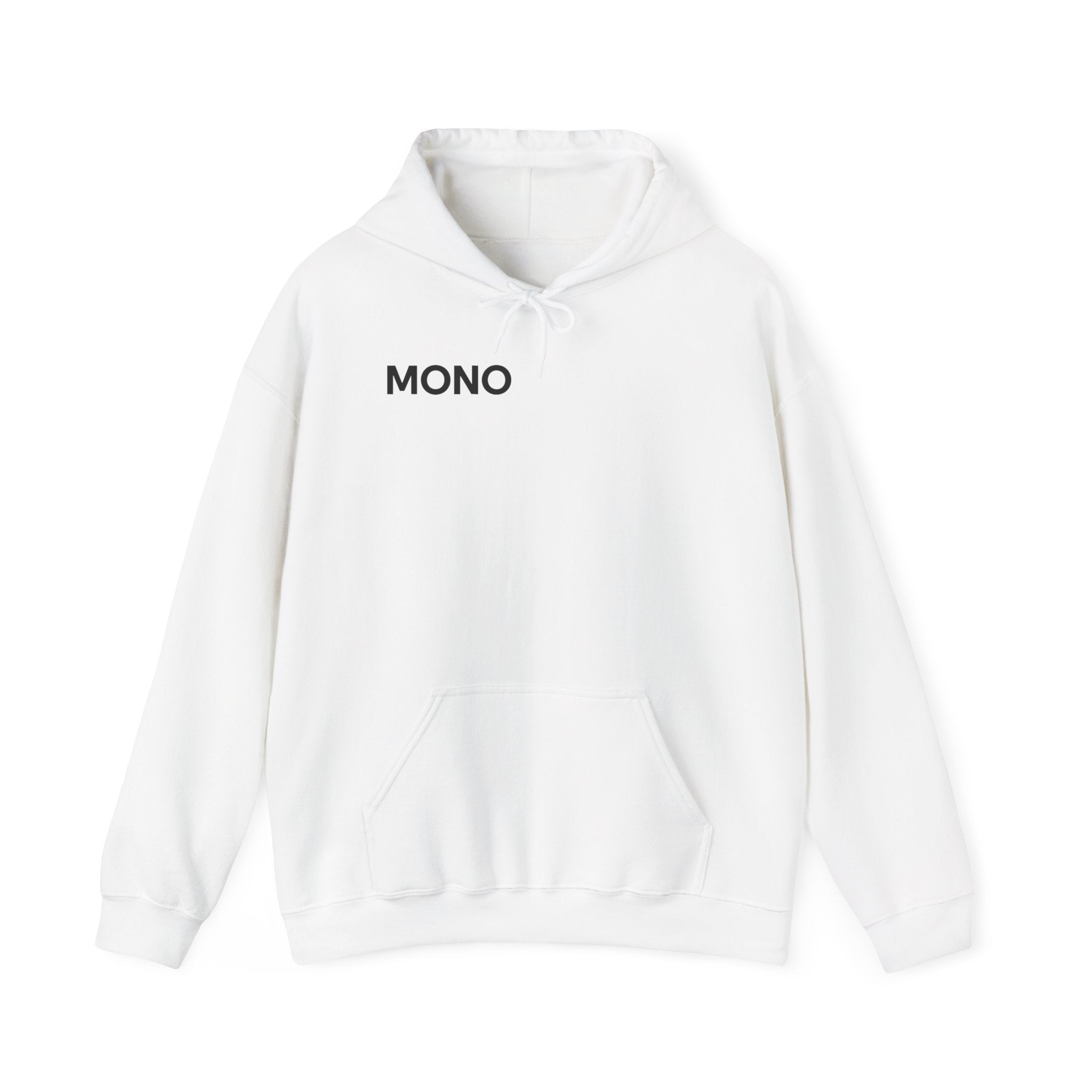 Mono Minimalist Hoodie – Simple Text Front Pullover