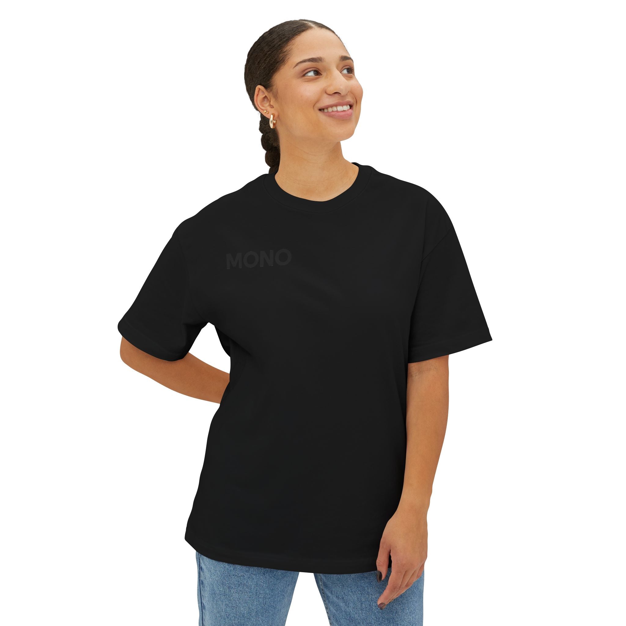 Mono Minimalist Tee — Simple Text Graphic Oversized T-Shirt