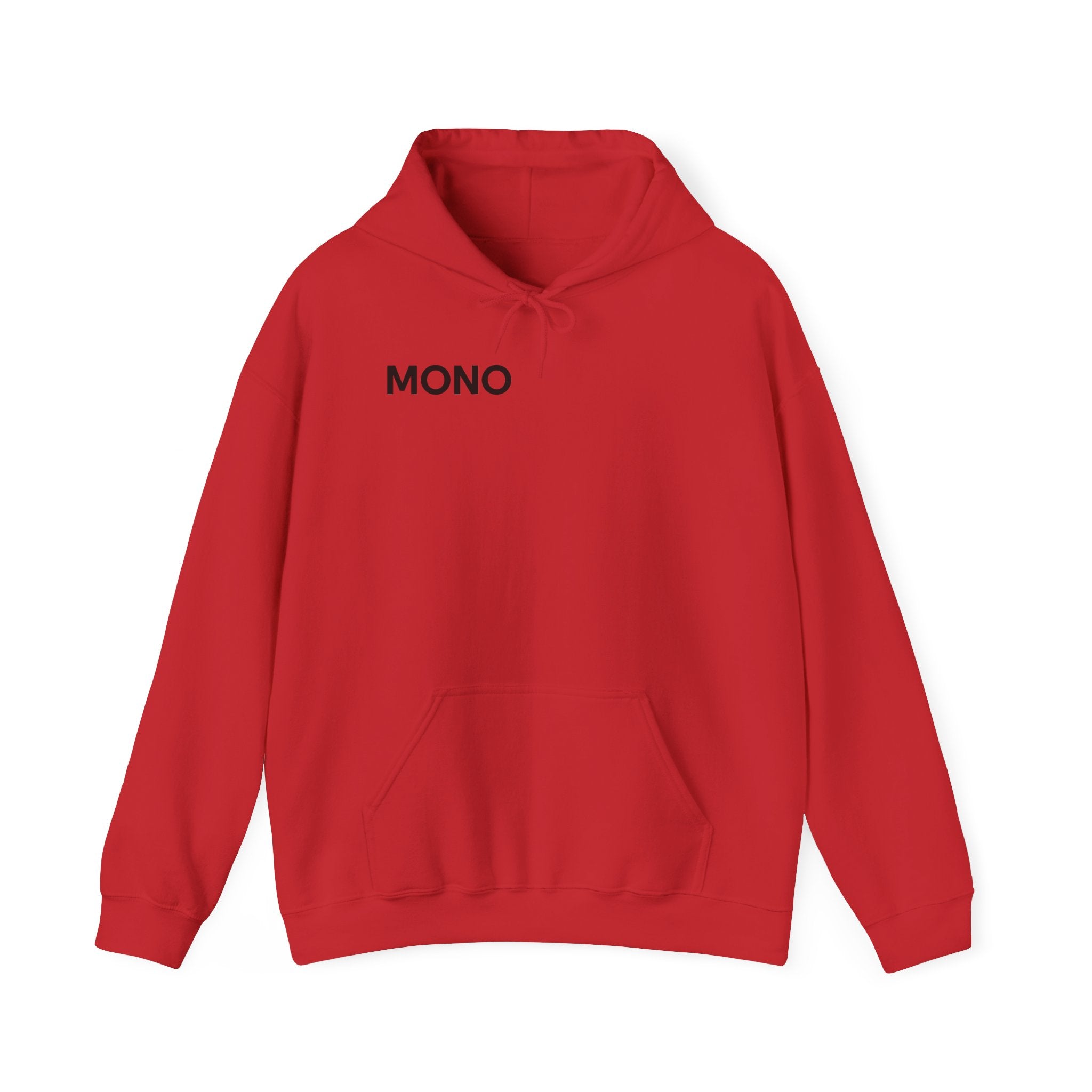 Mono Minimalist Hoodie – Simple Text Front Pullover
