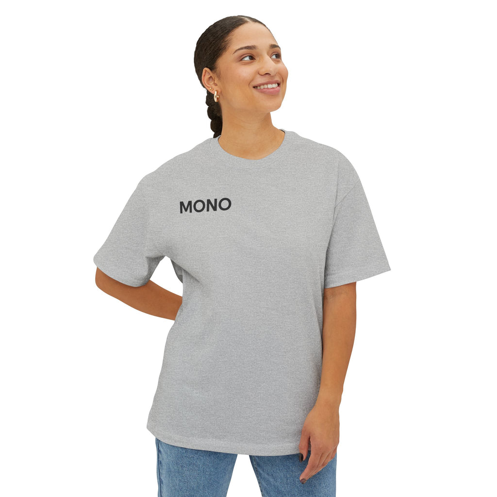 Mono Minimalist Tee — Simple Text Graphic Oversized T-Shirt