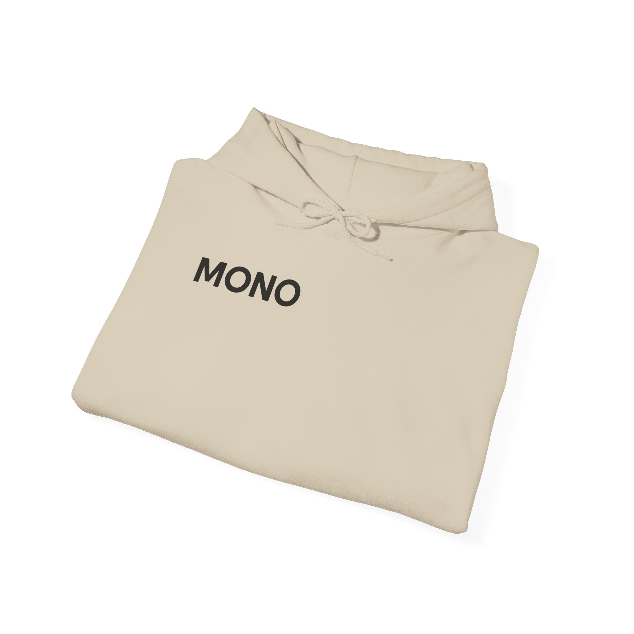 Mono Minimalist Hoodie – Simple Text Front Pullover